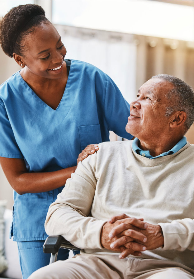 woman with elderly man