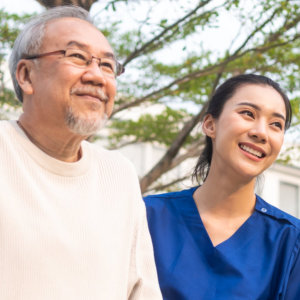 woman and elderly man