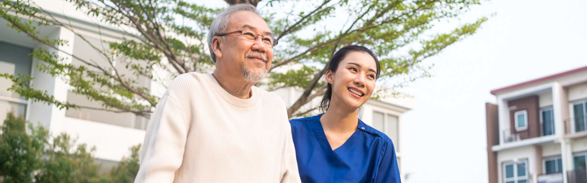 elderly man and woman