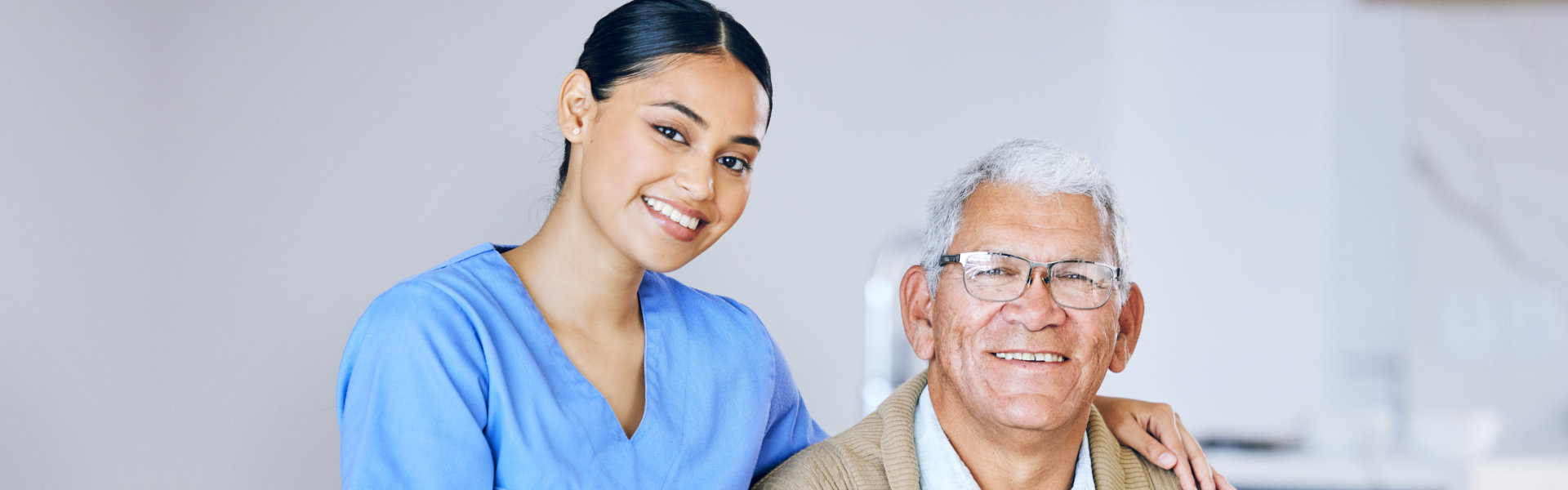 woman with elderly man